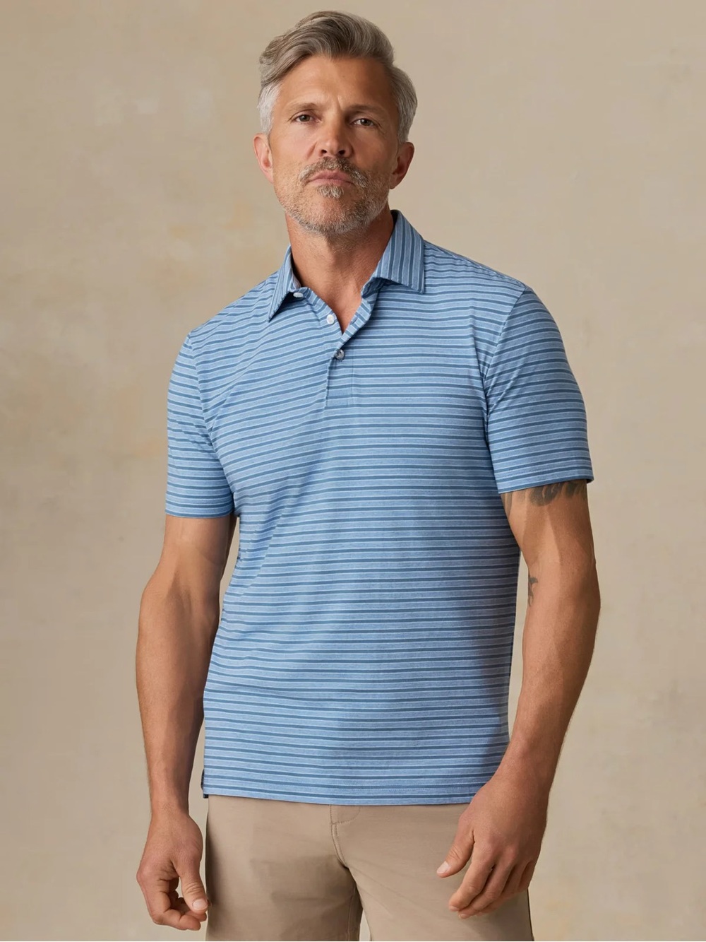 Faherty Short-Sleeve Movement Polo Shirt Creek Falls Stripe